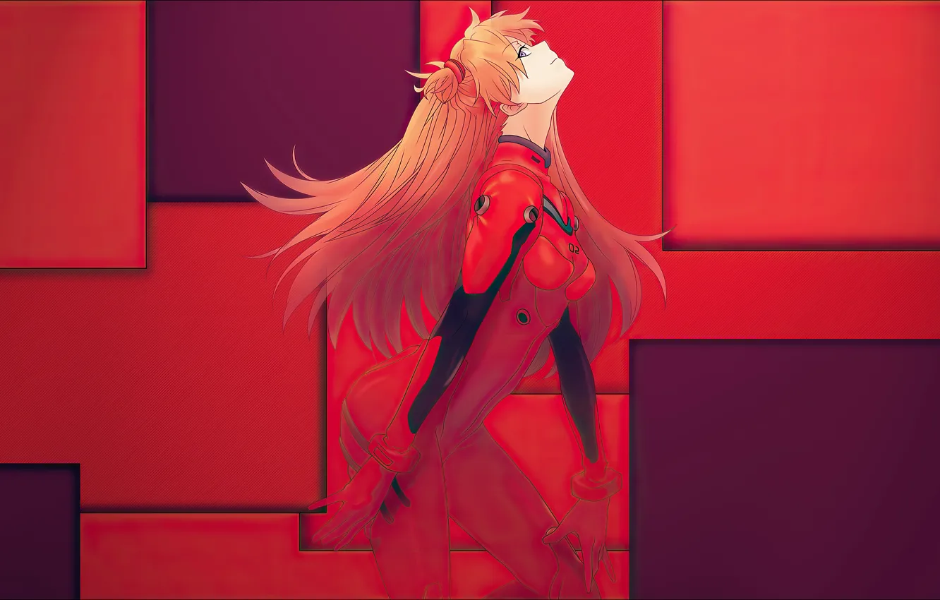 Фото обои взгляд, аниме, красотка, Neon Genesis Evangelion, girls, anime, Asuka Langley, anime girls