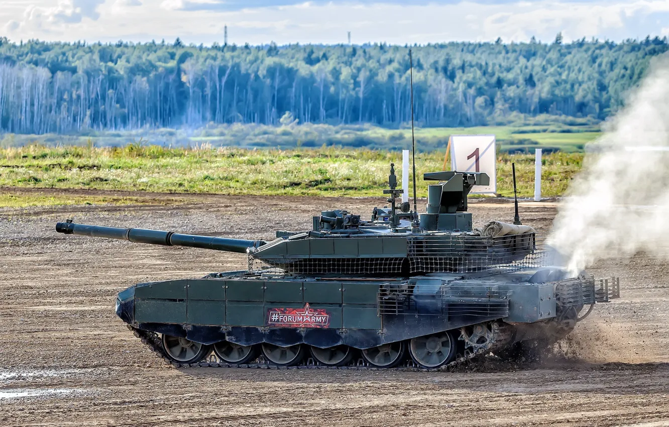 Фото обои полигон, модернизированный, Forum «ARMY 2018», танк России, Т-90АМ, демонстрация боевой техники