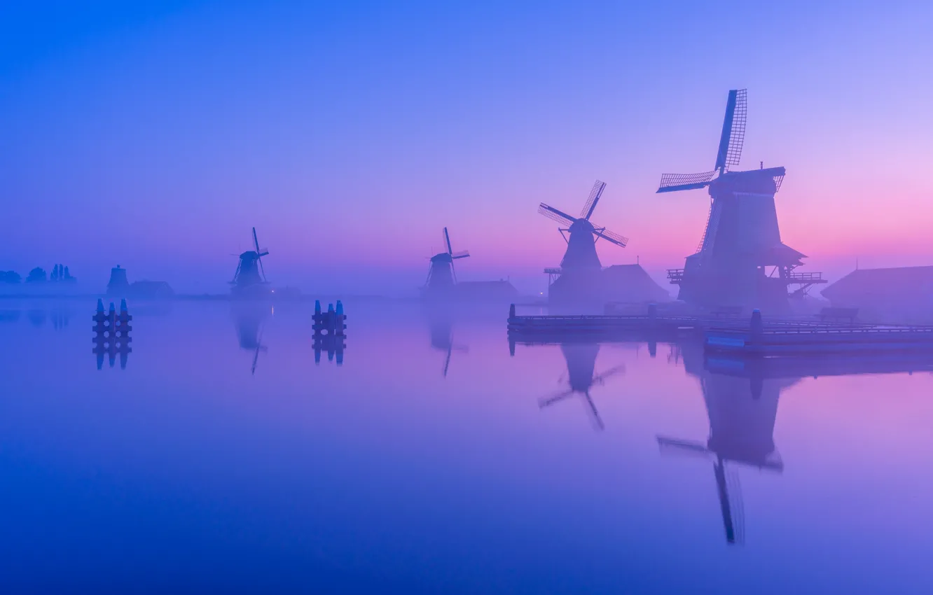 Фото обои Holland, windmill, Albert Dros