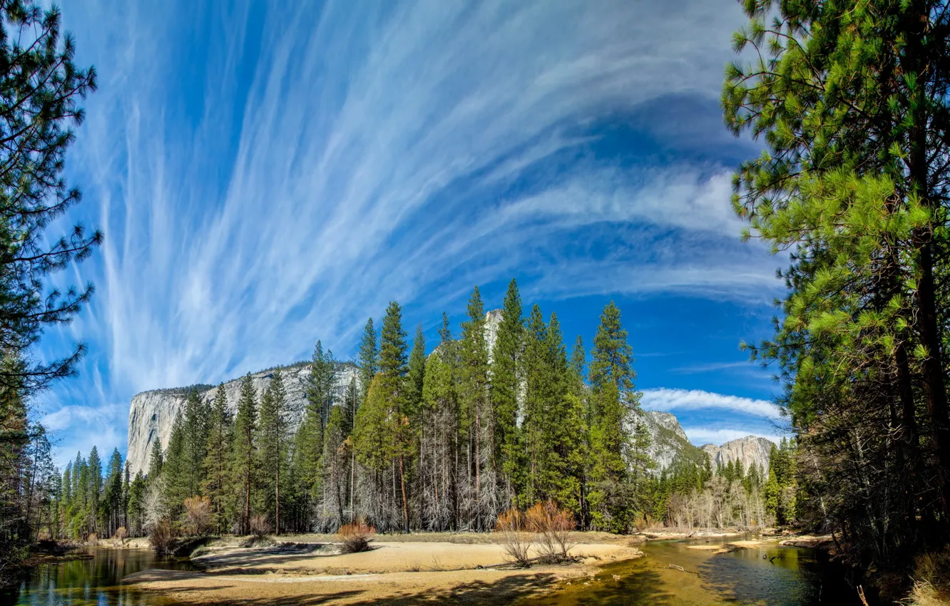 Фото обои Cloudy, Day, Yosemite National Park