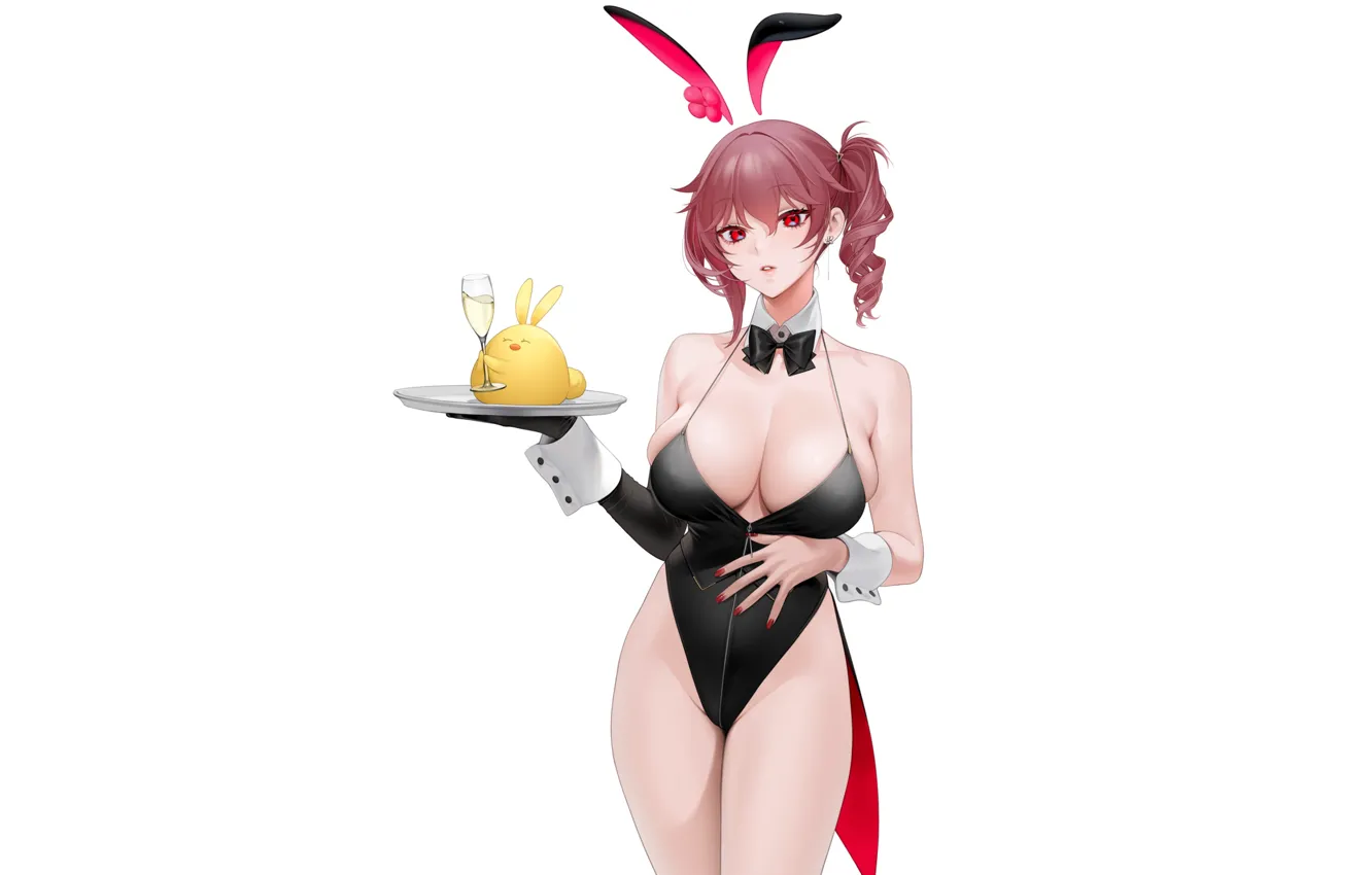 Фото обои girl, sexy, boobs, anime, beer, breasts, babe, bunny