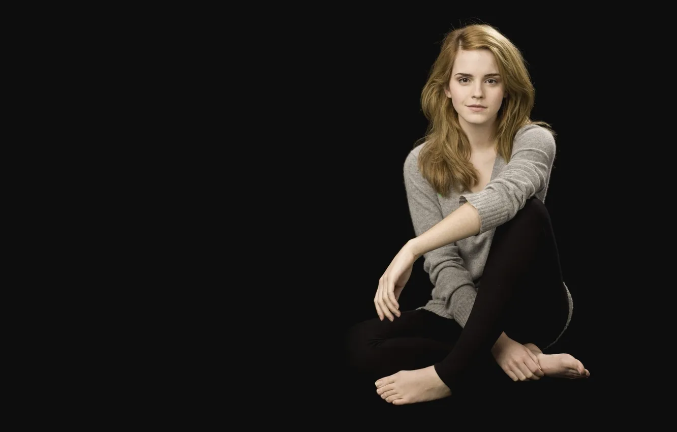 Фото обои девушка, актриса, красотка, Эмма Уотсон, Emma Watson, чёрный фон