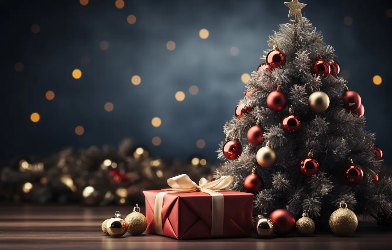 Фото обои елка, Рождество, подарки, Новый год, Christmas, tree, decoration, gift boxes