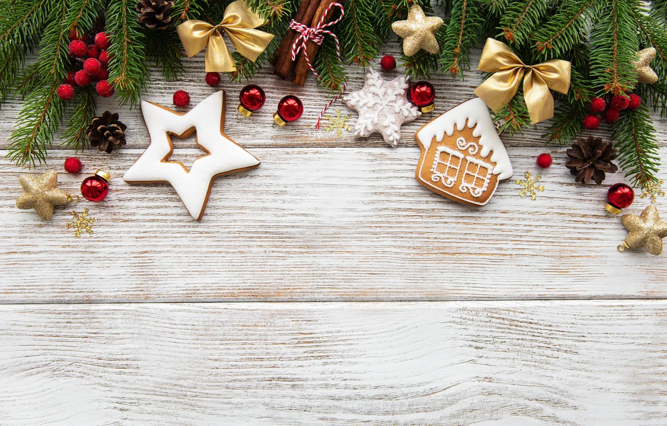 Фото обои праздник, игрушки, елка, ветка, украшение, новогоднее, Olena Rudo