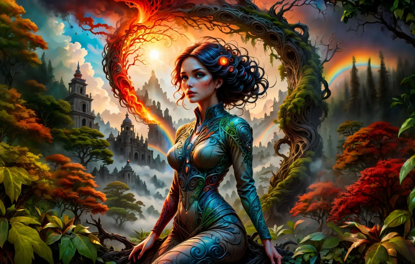 Фото обои girl, fantasy, unreal, ai art