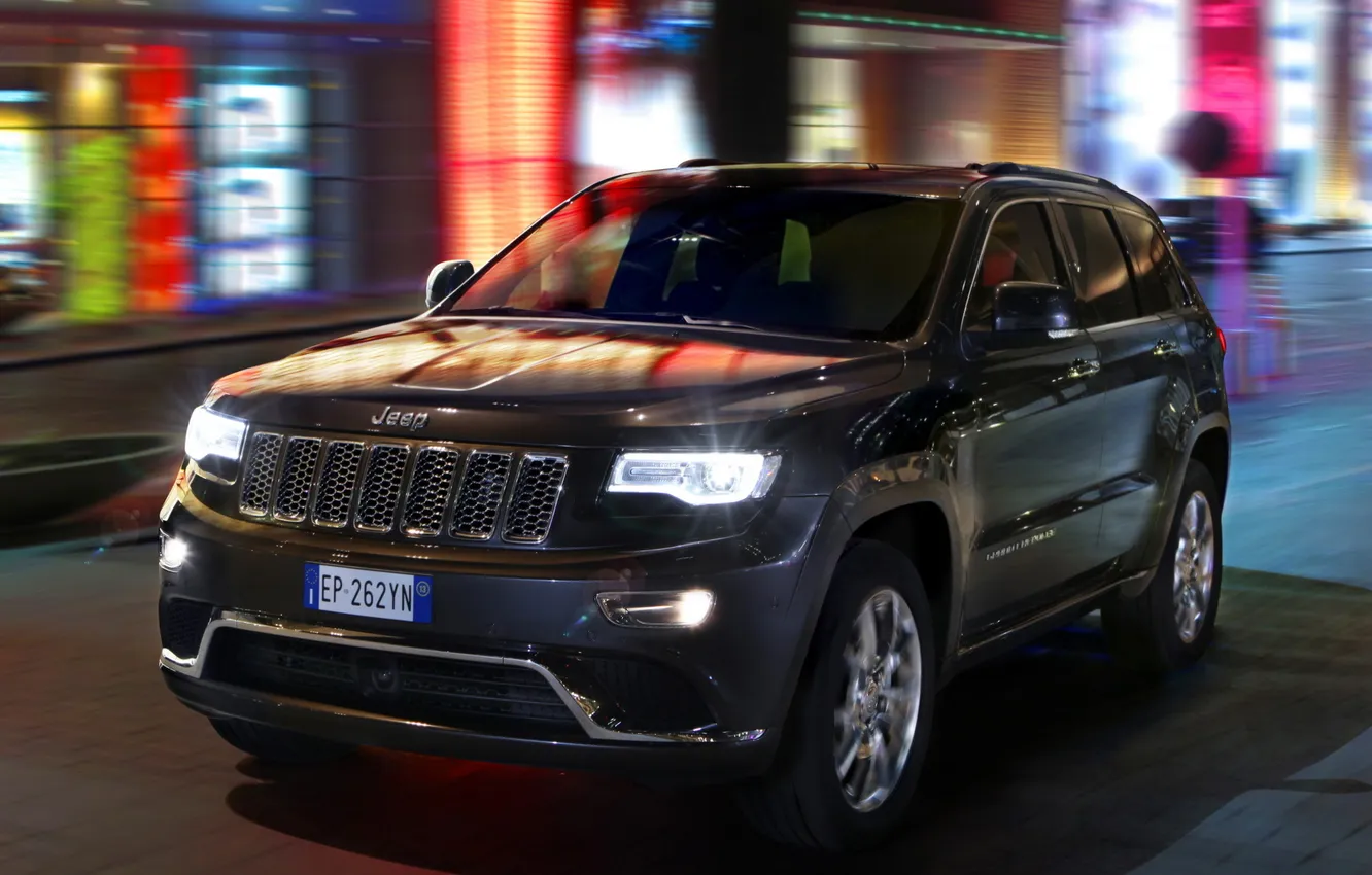 Фото обои машина, фары, auto, передок, walls, Jeep, Grand Cherokee, Summit