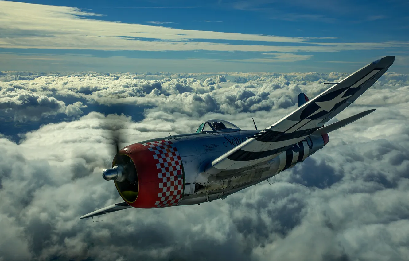 Фото обои Thunderbolt, USAF, Истребитель-бомбардировщик, Вторая Мировая Война, P-47D Thunderbolt, P-47 Thunderbolt, Republic P-47D Thunderbolt