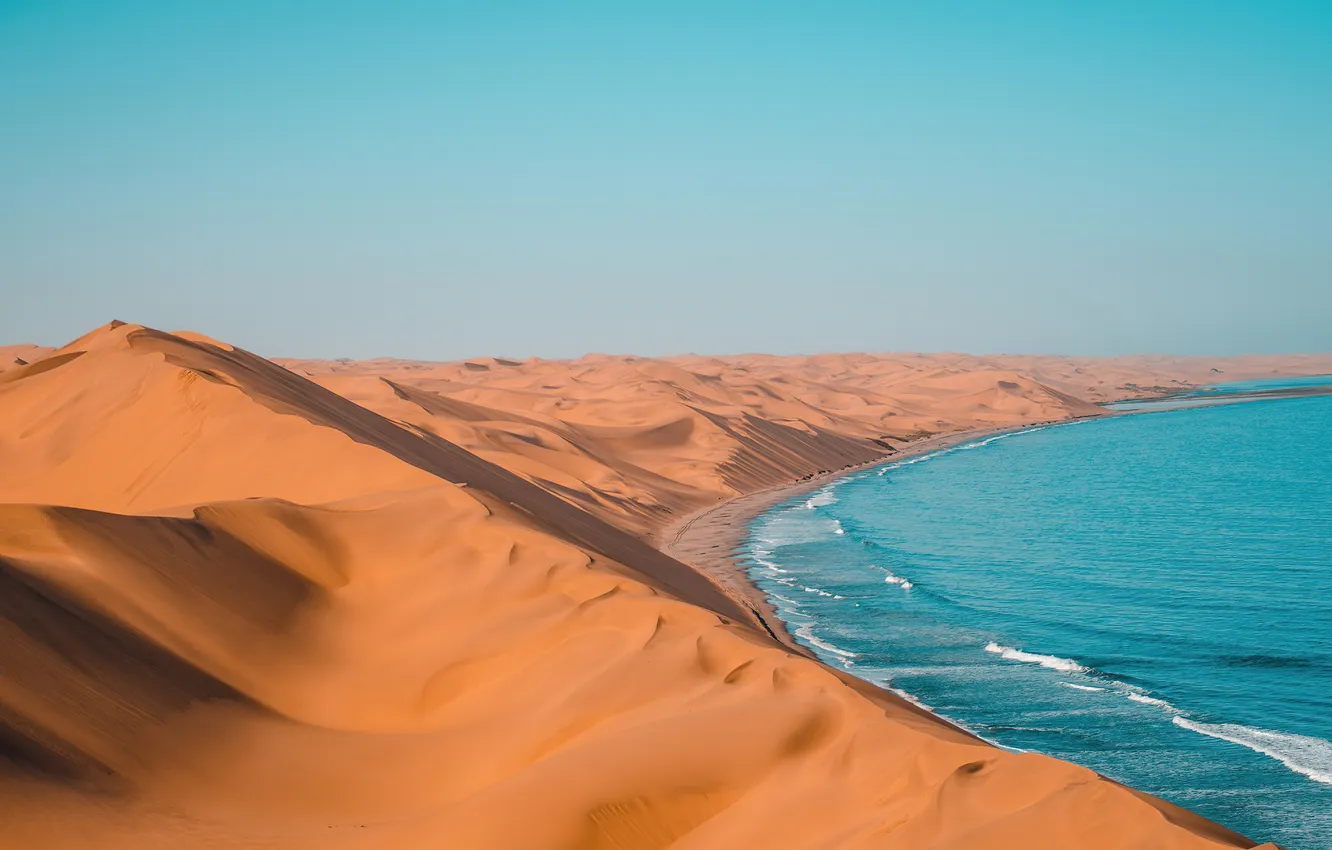 Фото обои beach, desert, landscape, dunes, serene