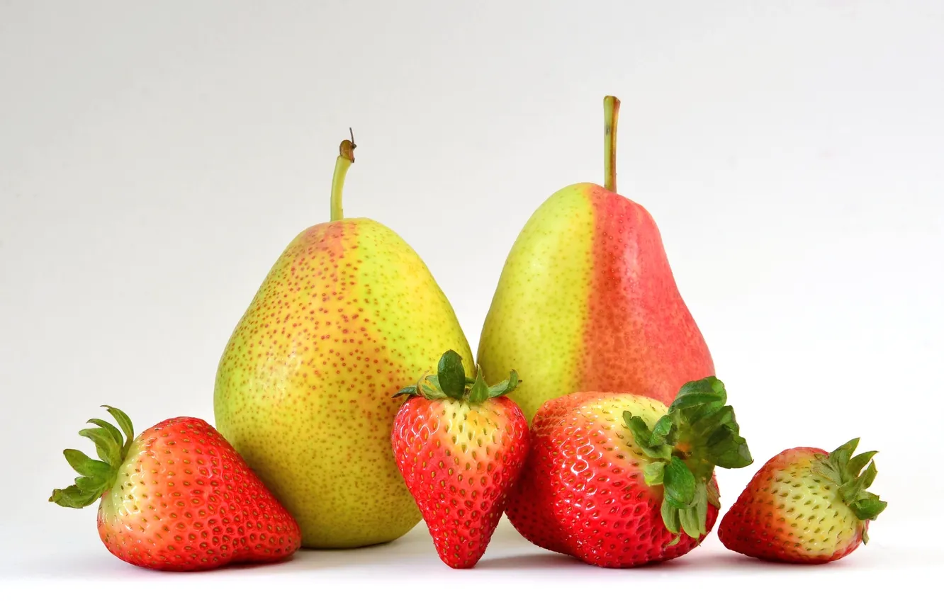Фото обои клубника, плоды, фрукты, груши