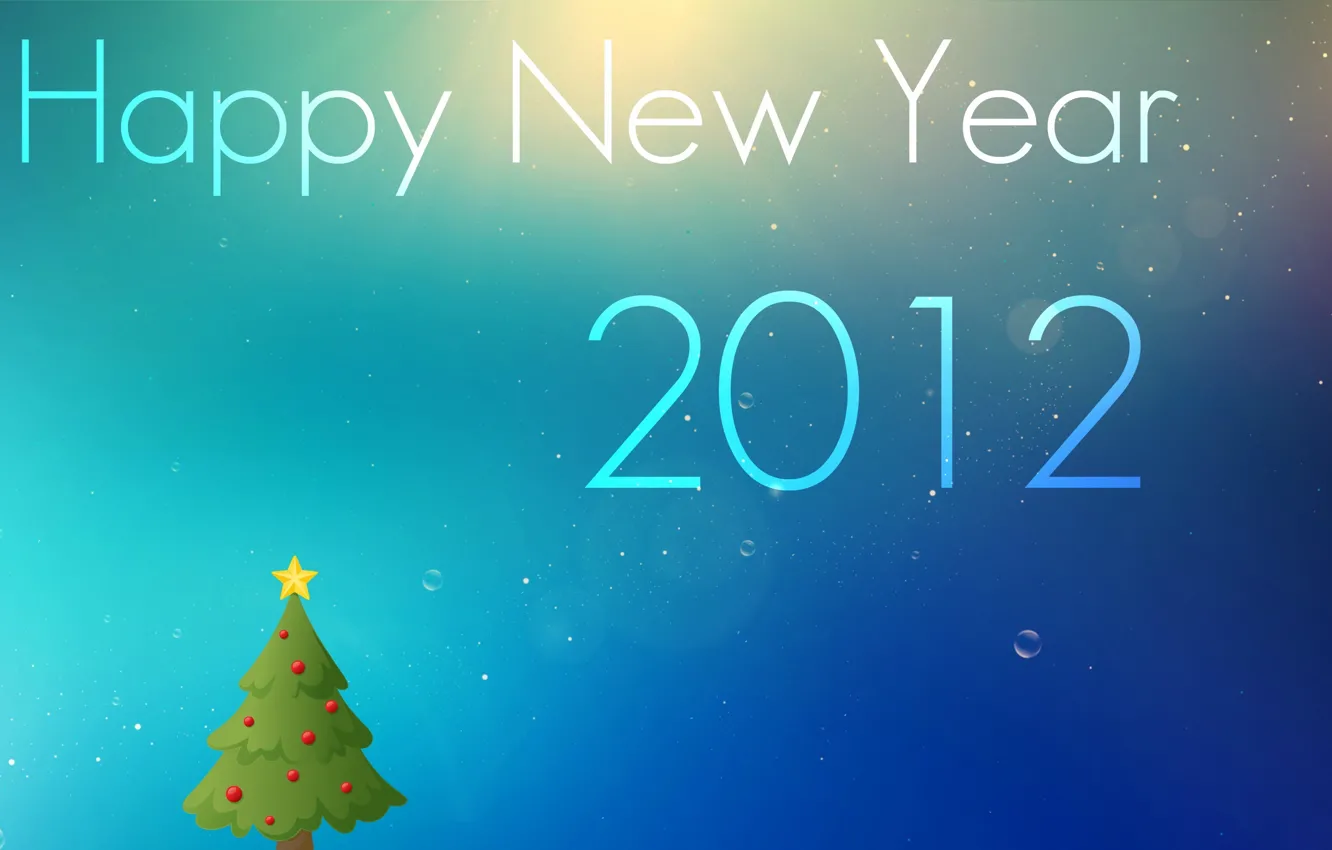 Фото обои надпись, обоя, ель, Новый год, 2012, happy, wallpapers, new