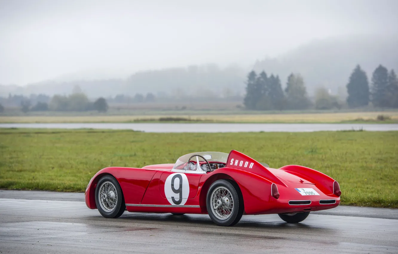 Фото обои газон, прототип, 1957, Spider, Škoda, 1958, Skoda, Type 968