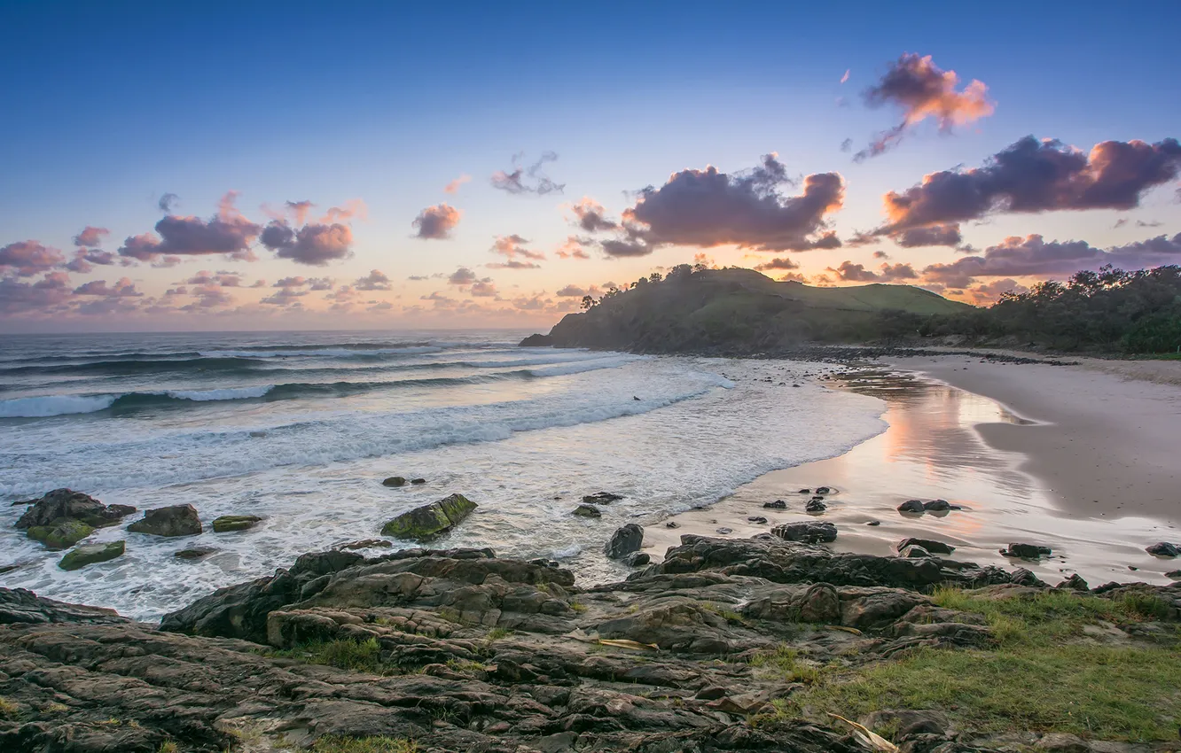 Фото обои pacific ocean, coast, australia, cabarita beach