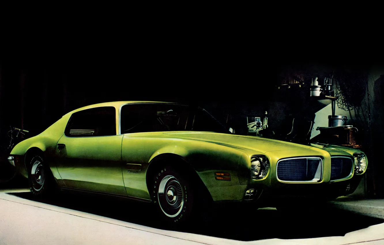 Фото обои green, мускул-кар, Pontiac, понтиак, Firebird