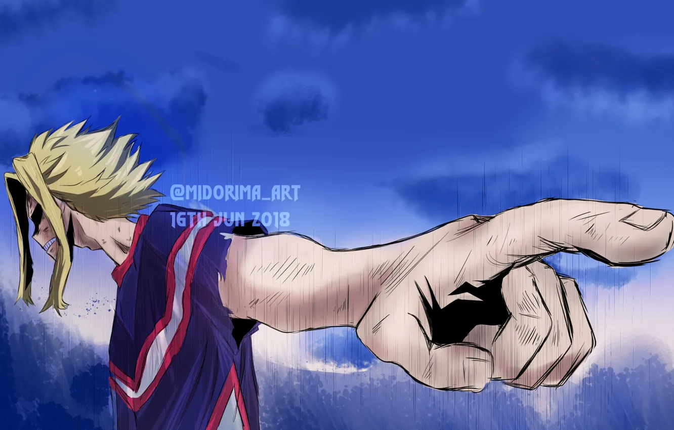 Фото обои рука, мужчина, Boku no Hero Academia, Моя геройская академия, всемогущий