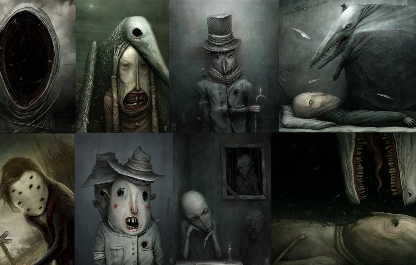 Фото обои horror, art, creepy, surreal, anton semenov