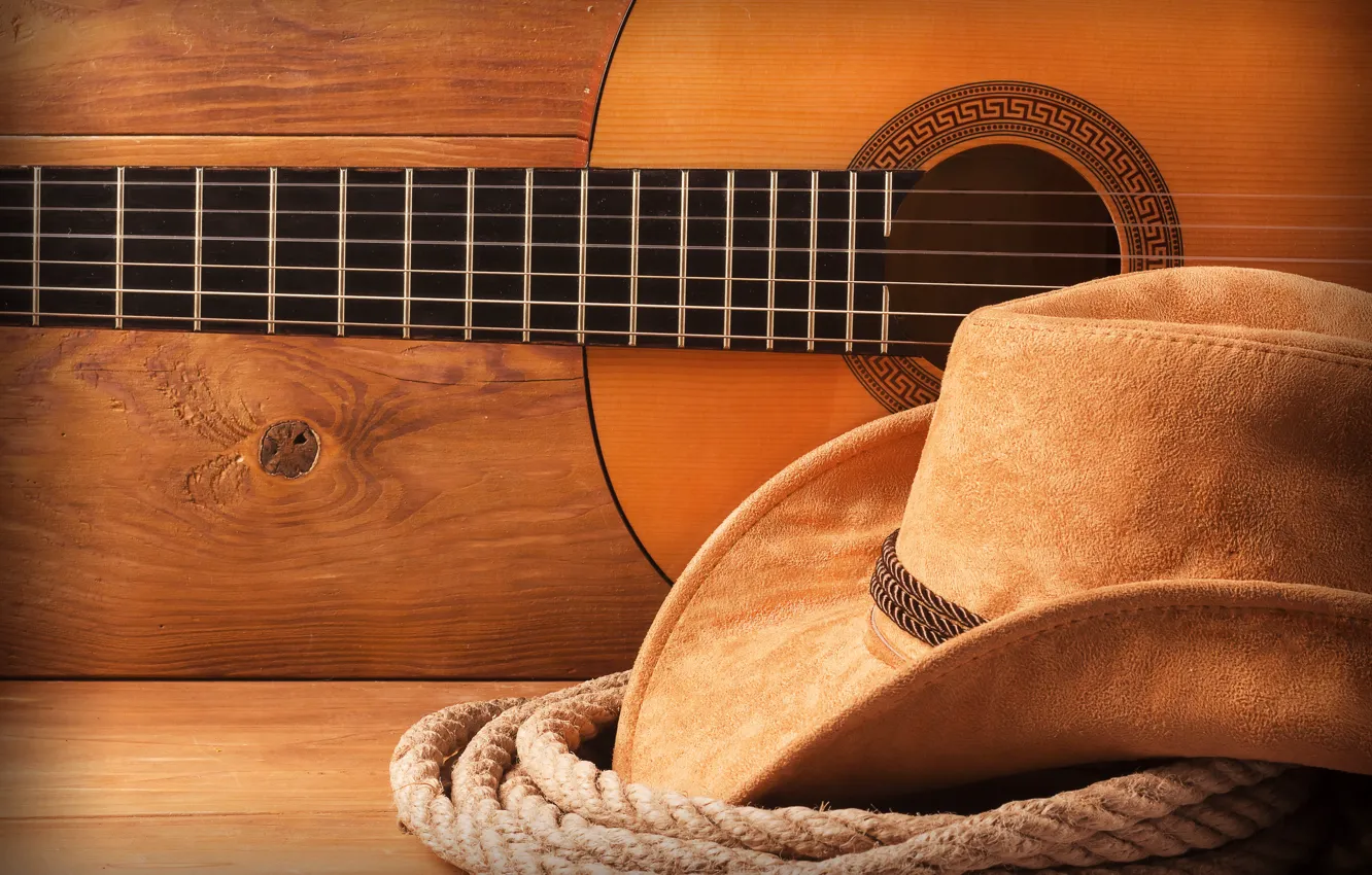 Фото обои hat, Guitar, cowboy