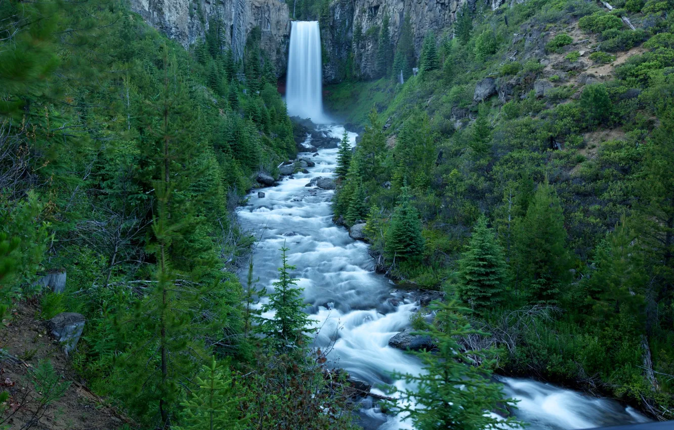 Фото обои природа, скалы, берег, водопад, поток