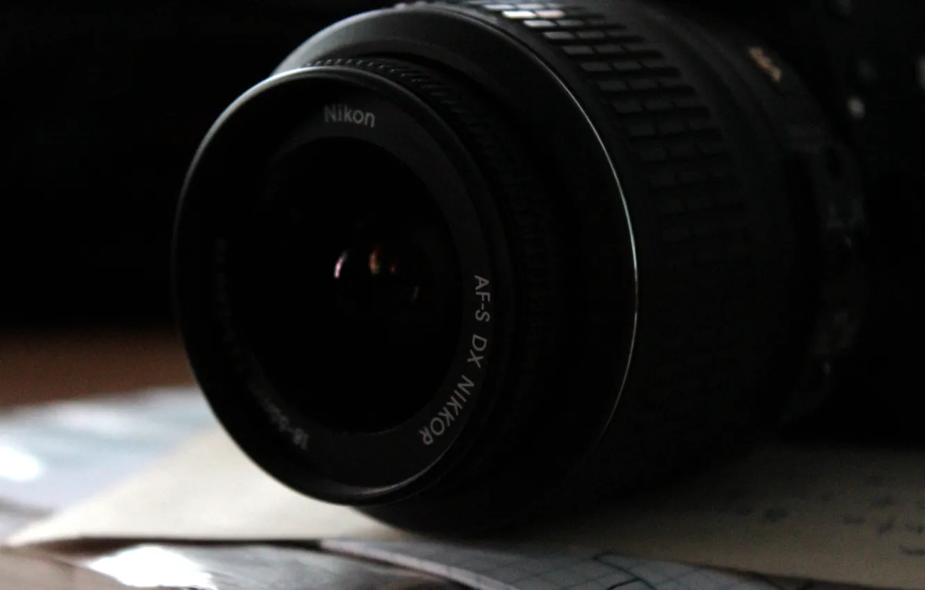 Фото обои nikon, camera, monocrome