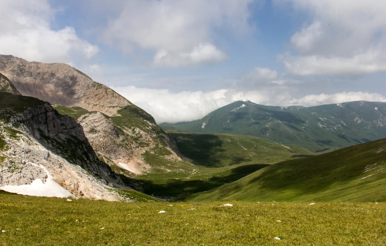 Фото обои лето, горы, гора, Россия, Адыгея