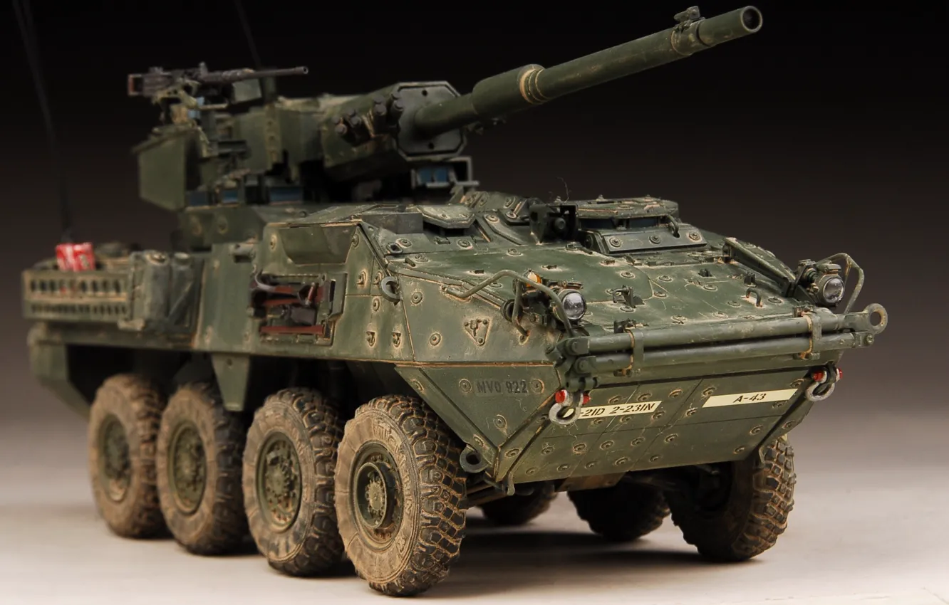 Фото обои US Army, armored, armored vehicle, armed forces, M1128 Stryker MGS, Styker