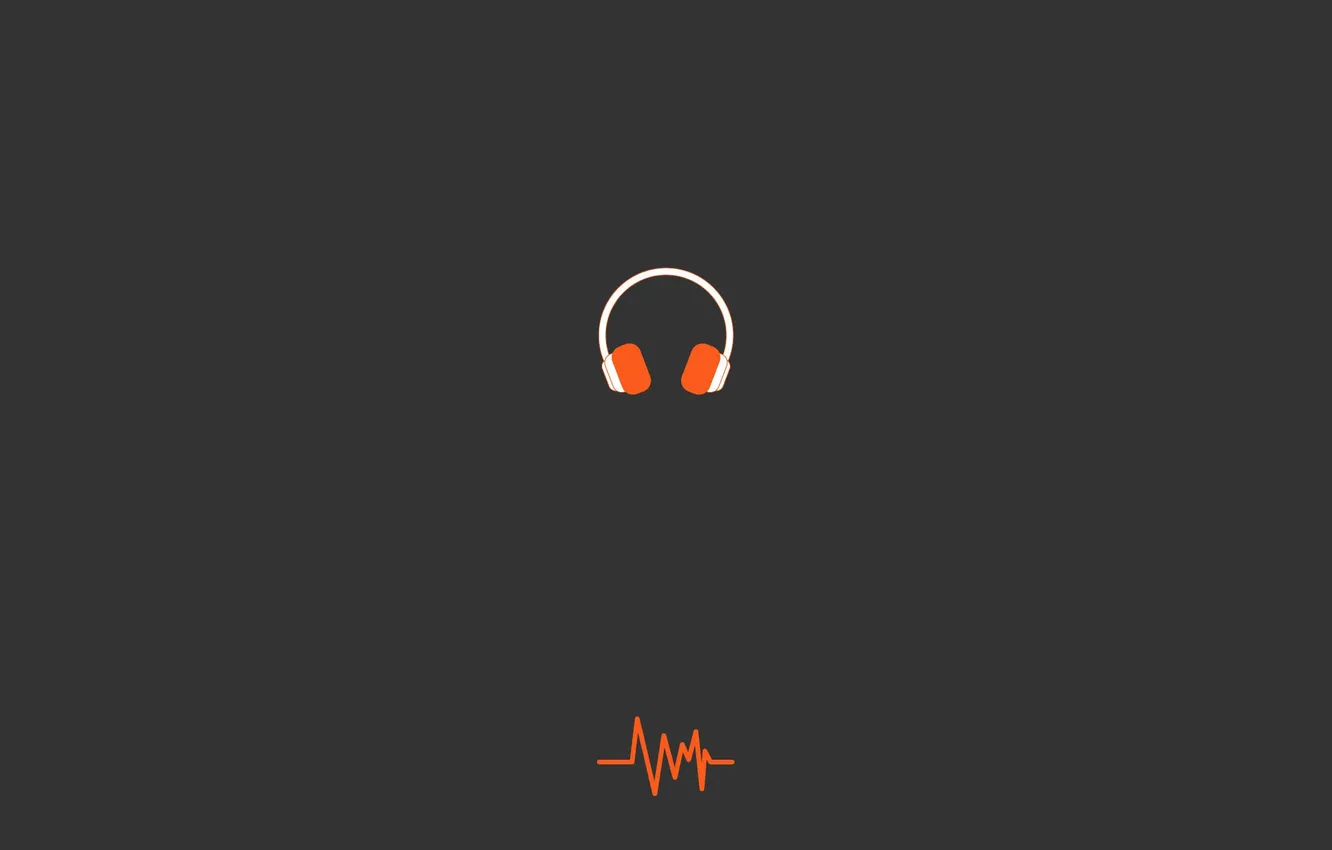 Фото обои музыка, минимализм, music, наушники, minimalism, headphones, тёмный фон, dark background