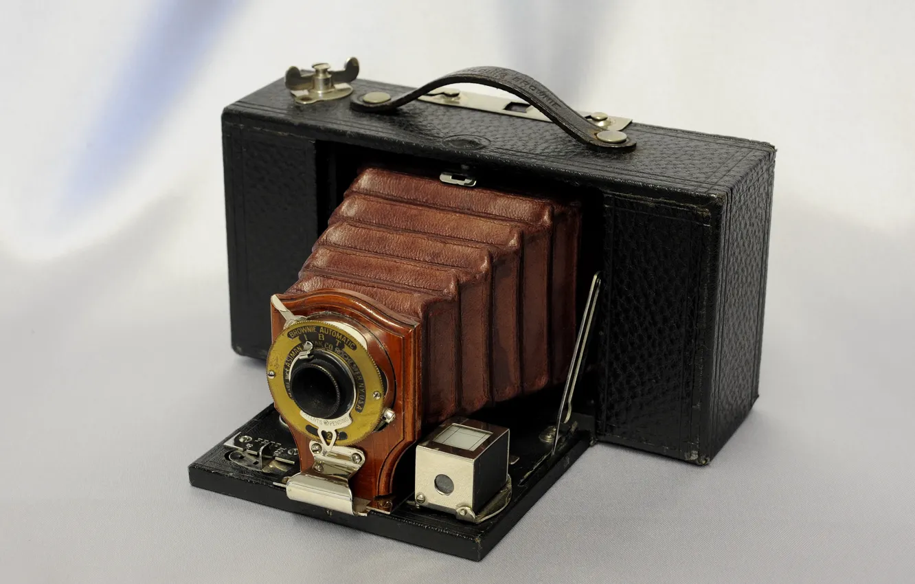 Фото обои макро, фон, камера, Folding Brownie Model A