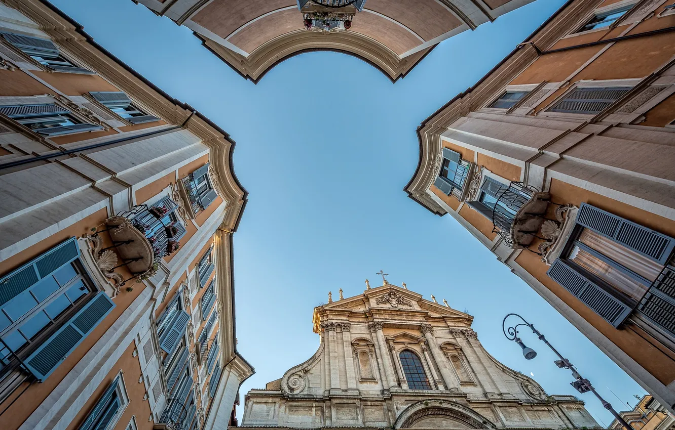 Фото обои небо, здания, церковь, архитектура