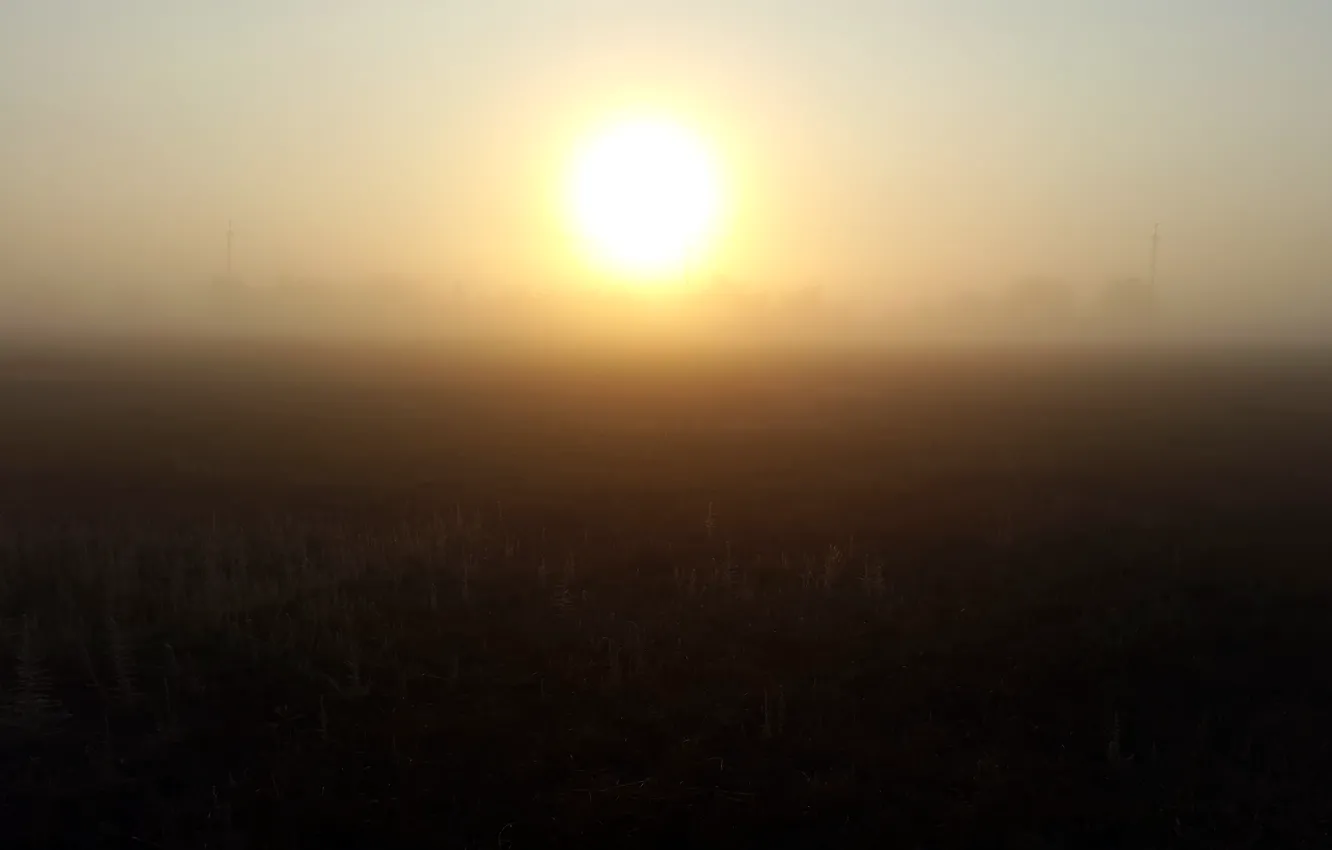 Фото обои пейзаж, туман, рассвет, утро, Железный Порт