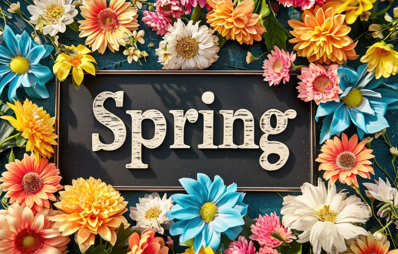 Фото обои цветы, весна, colorful, flowers, spring