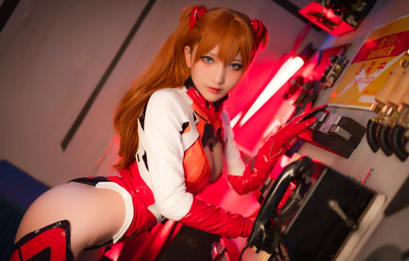 Фото обои neon genesis evangelion, anime, model, women, redhead, cosplay, asian, anime girls