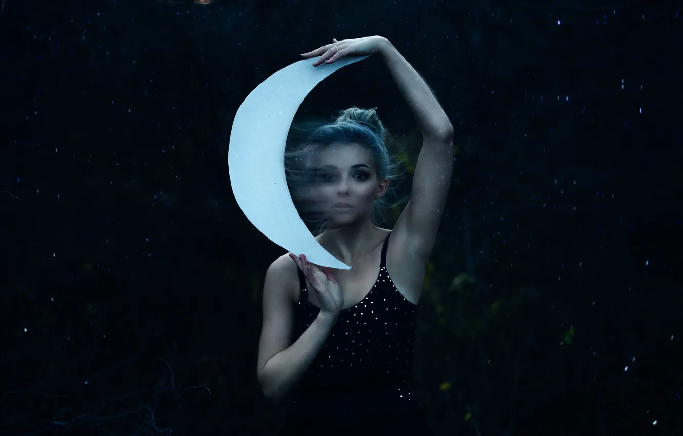 Фото обои девушка, луна, Aleah Michele, Swear by the Moon