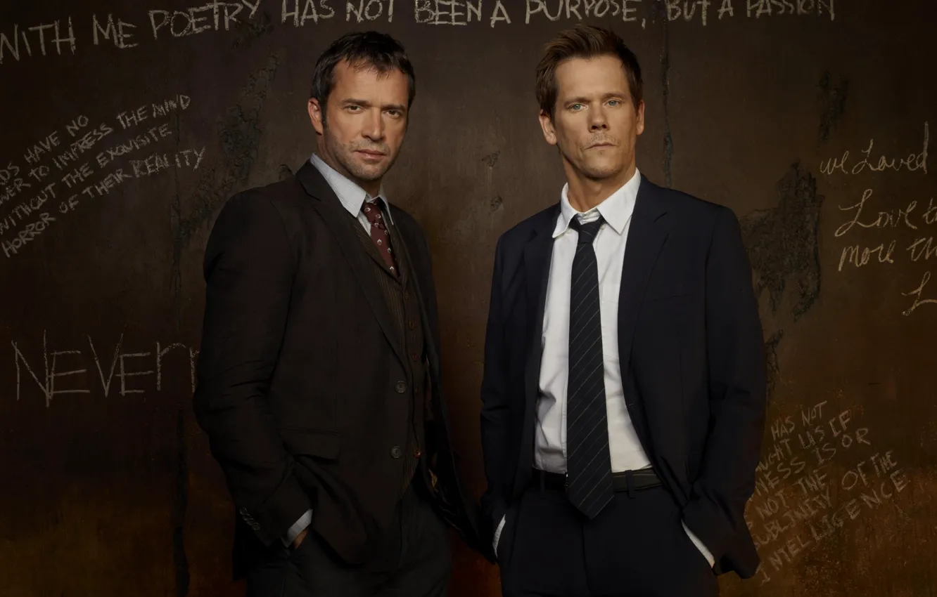 Фото обои James Purefoy, Последователи, The Following, Kevin Bacon