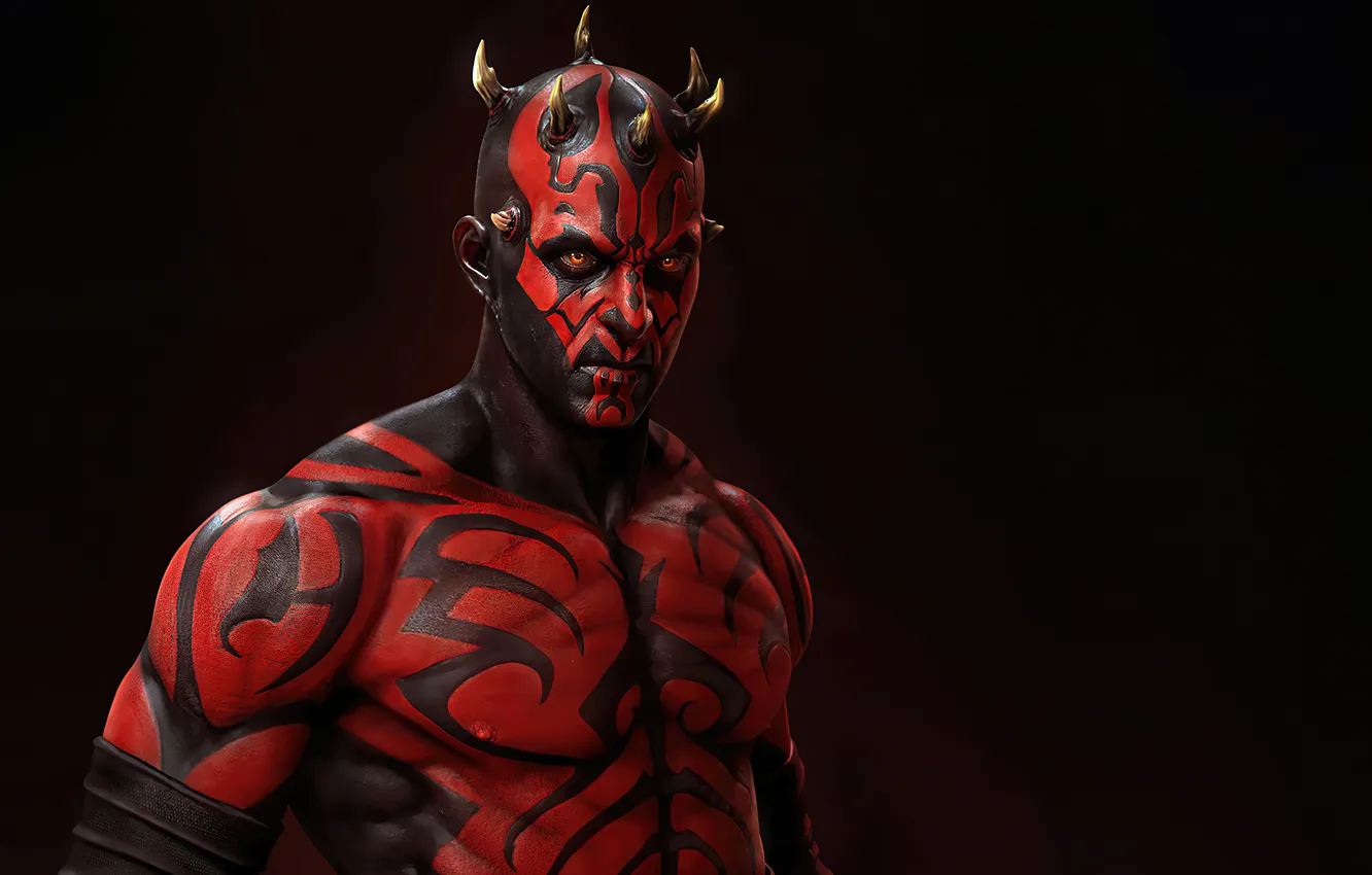 Фото обои Star Wars, звездные войны, Darth Maul, digital art, artwork, Дарт Мол