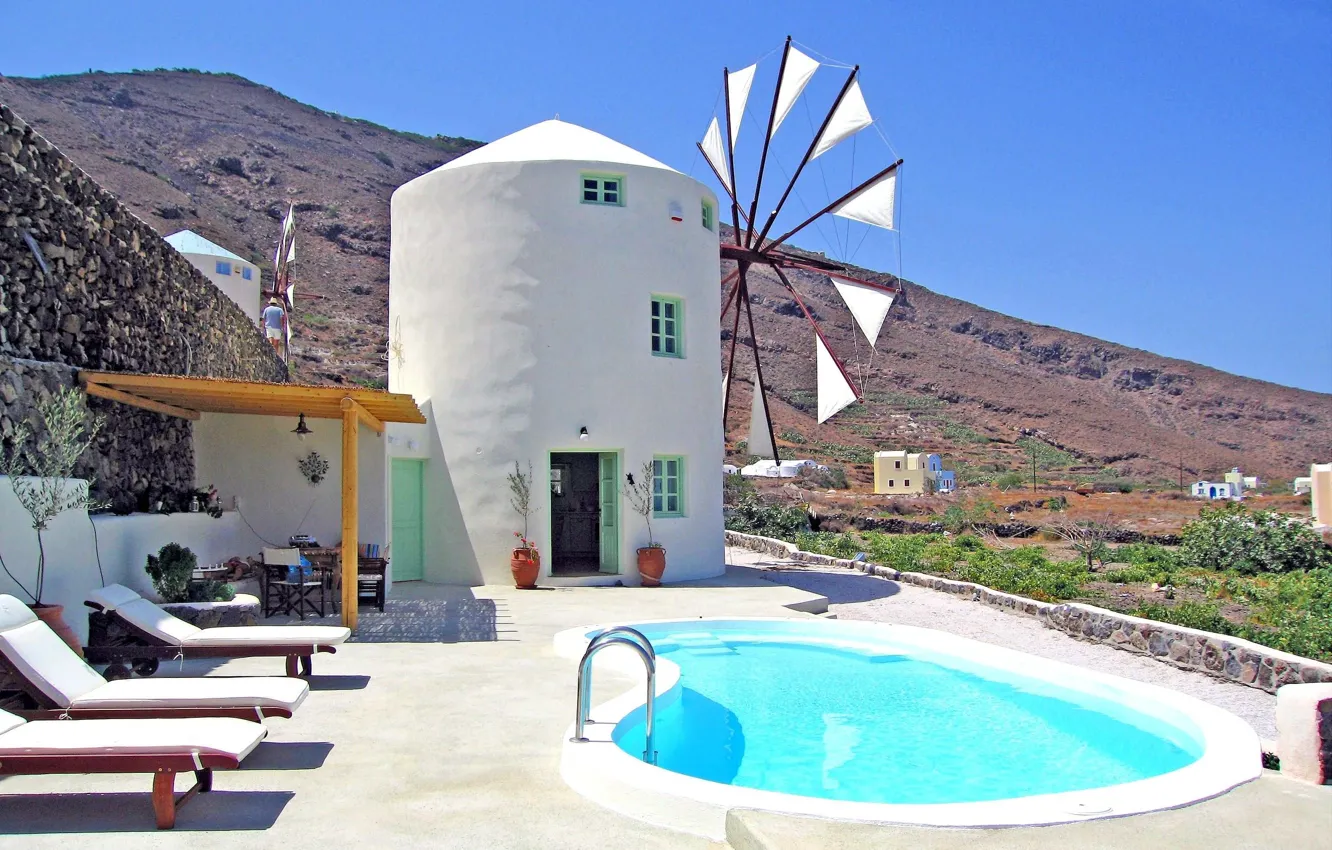 Фото обои Греция, Миконос, Windmill villa