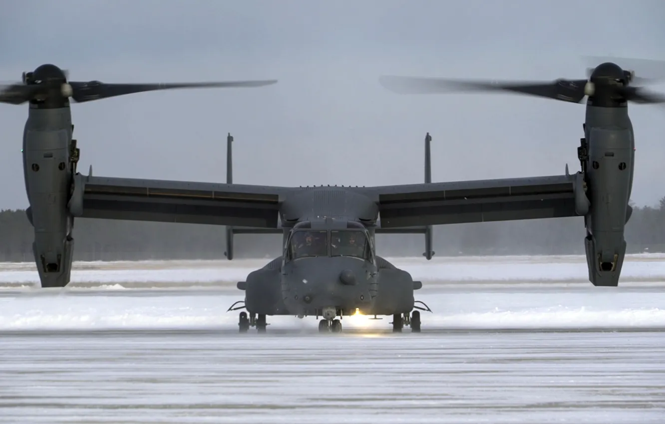Фото обои американский, ВВС США, базовый конвертоплан для КСО ВВС США, Bell CV-22 Osprey