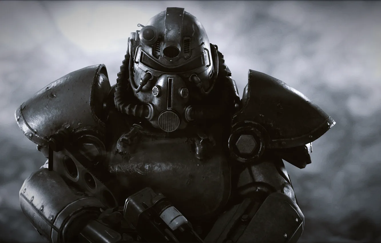 Фото обои warrior, helmet, Fallout 76