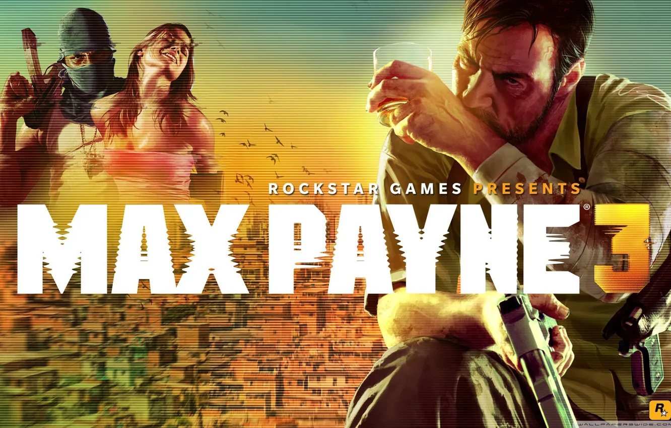 Фото обои выпивка, ak-47, desert eagle, max, rockstar games, Max Payne 3, payne