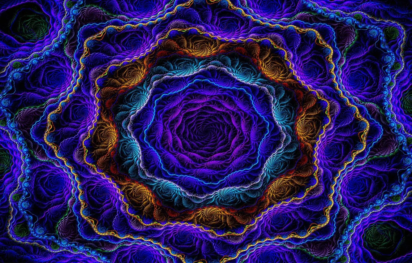 Фото обои фракталы, неон, neon, компьютерная графика, fractals, красивый рисунок, игра цвета, iridescence