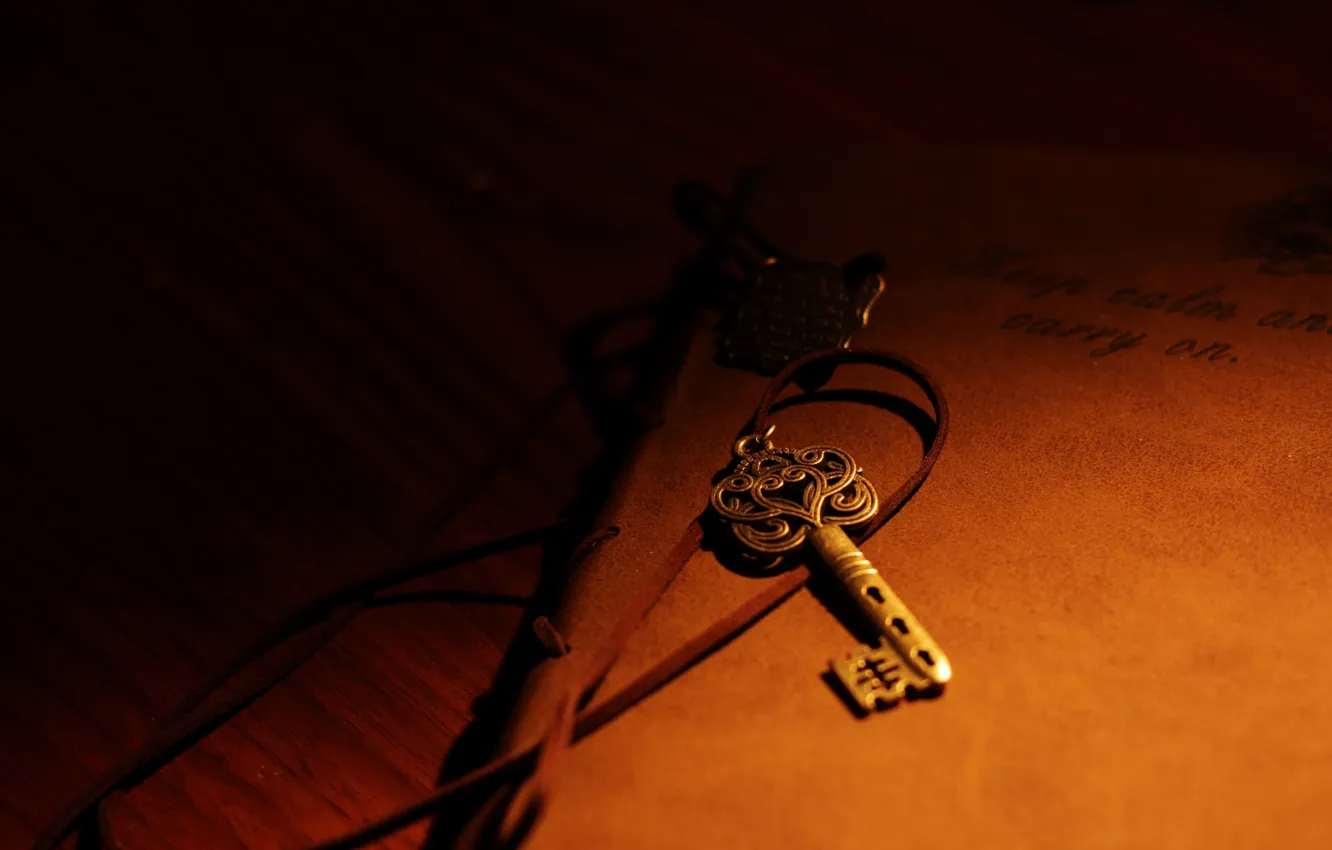 Фото обои ключ, шнурок, тетрадь
