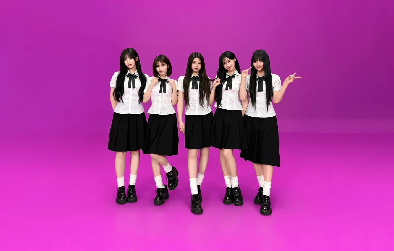 Фото обои Music, Uniform, Deja Vu, Girl group, K-pop group, Rescene, Magenta background
