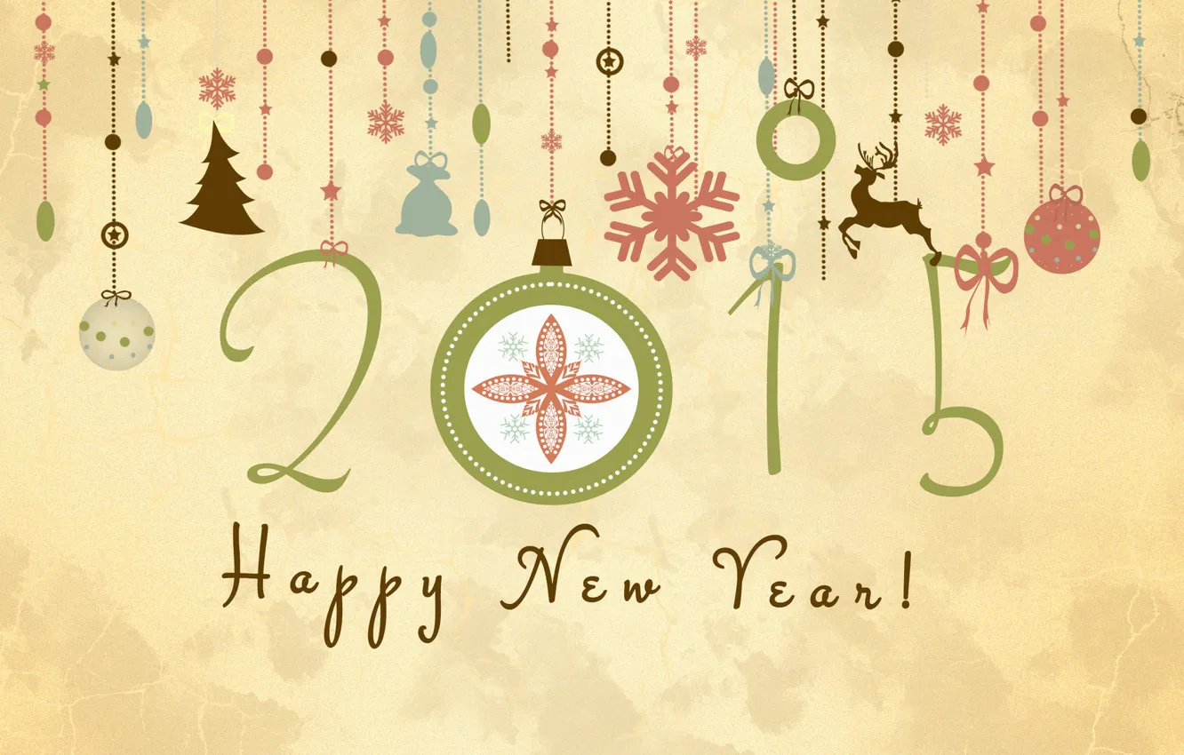 Фото обои Happy New Year, Christmas, New Year, December, Merry Christmas, Holiday, 2015