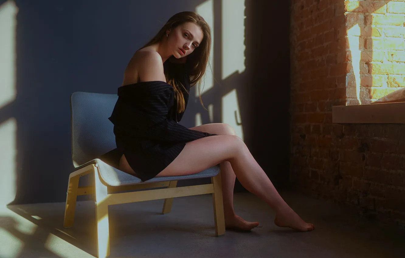 Фото обои взгляд, босиком, ножки, Lisa, Valery Makarenkov