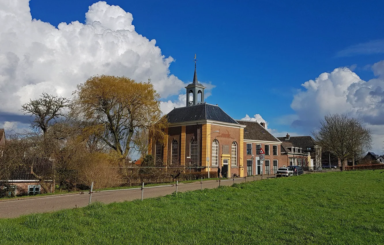 Фото обои церковь, Нидерланды, Голландия, Далем