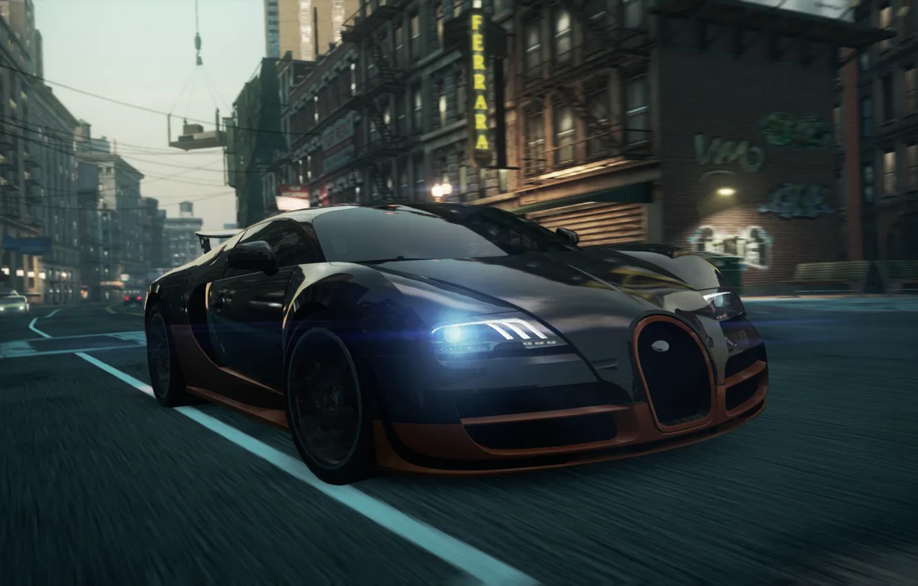 Фото обои Bugatti, Veyron, 2012, Need for Speed, nfs, Most Wanted, нфс, NFSMW