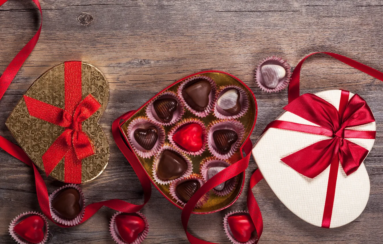 Фото обои конфеты, love, heart, romantic, chocolate, sweet, gift, valentine`s day