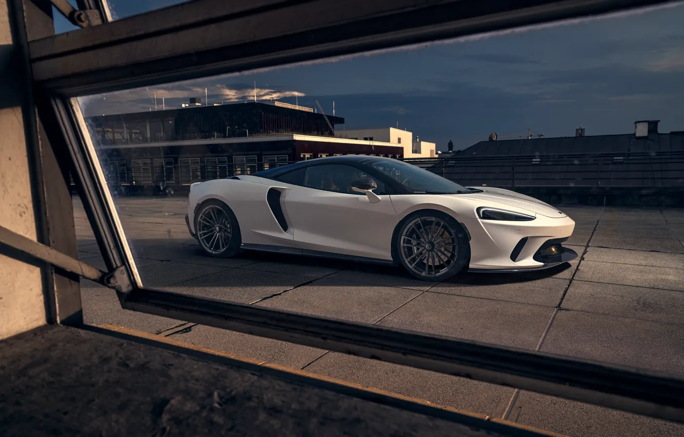 Фото обои McLaren, White, Side, Supercar, Novitec, 2020, McLaren GT, Novitec McLaren GT