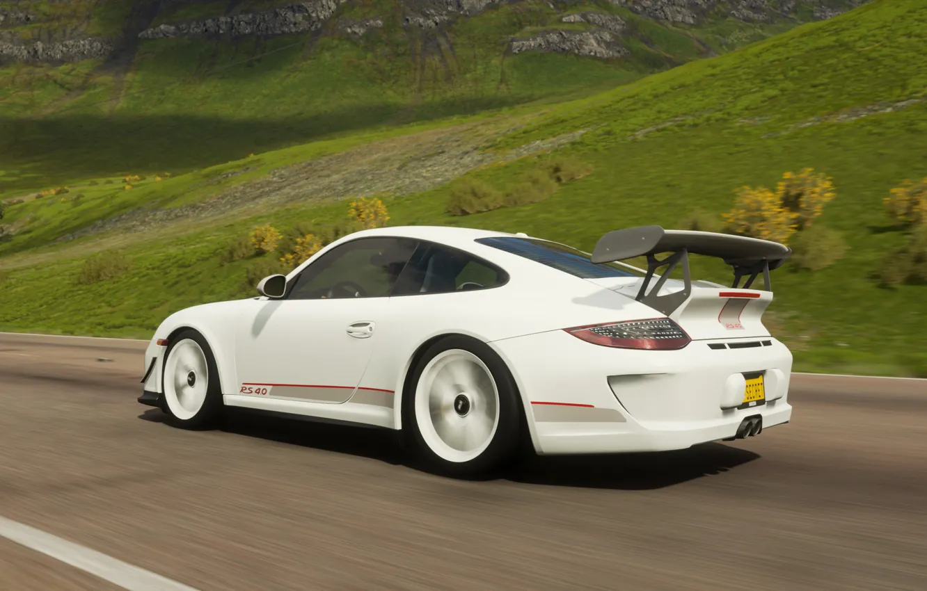 Фото обои лето, горы, Porsche, forza horizon 4, 911 GT3 RS 4.0