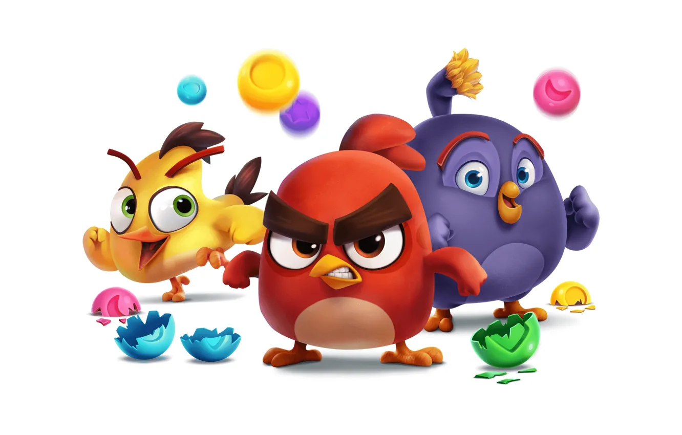 Фото обои птицы, фон, обои, игра, белый фон, wallpaper, картинка, angry birds