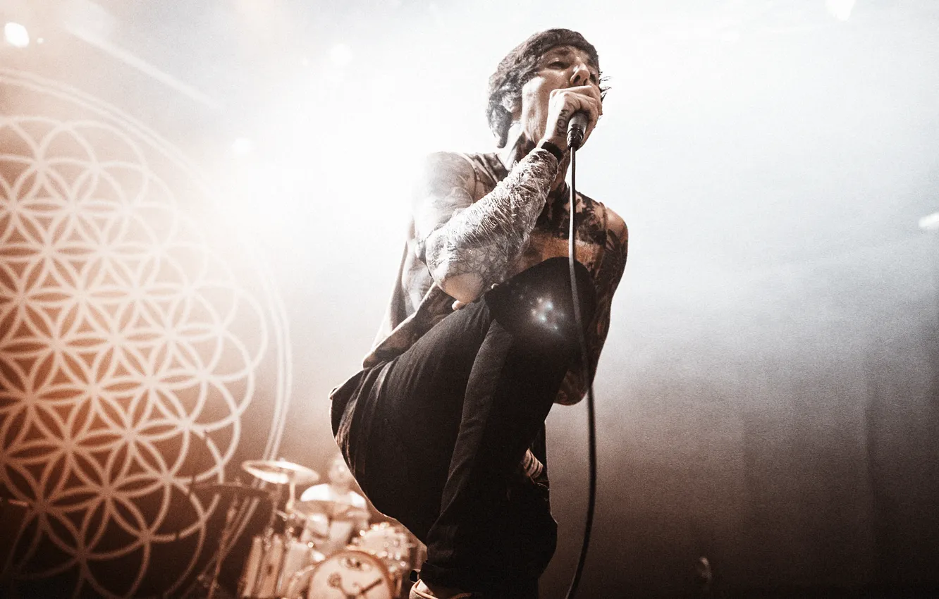 Фото обои вокалист, Oliver Sykes, Bring me the Horizon