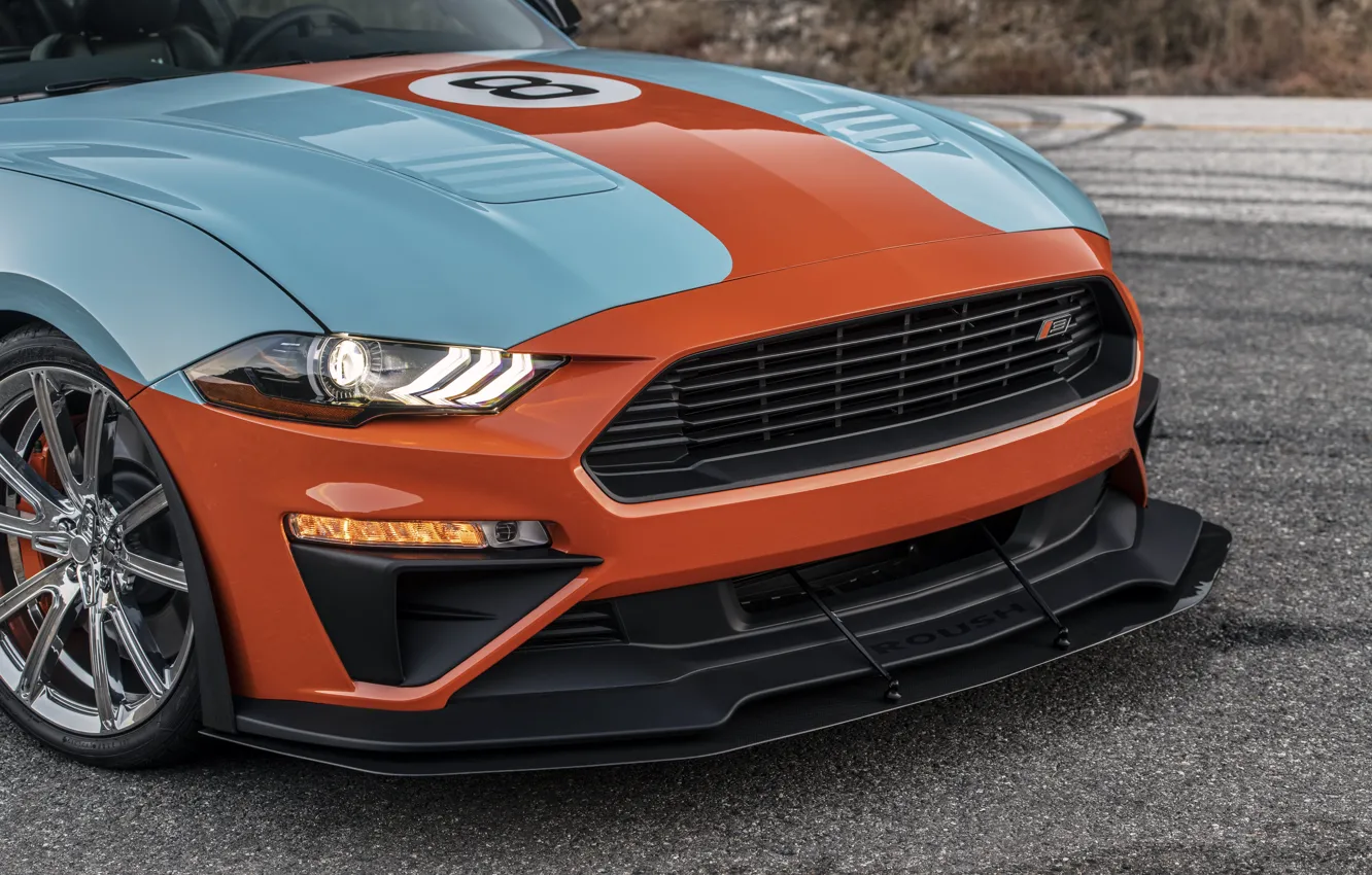 Фото обои Mustang, Ford, вид спереди, Roush, 2019, Performance Stage 3